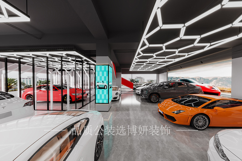杭州现代科技简约风汽车展厅装修设计方案